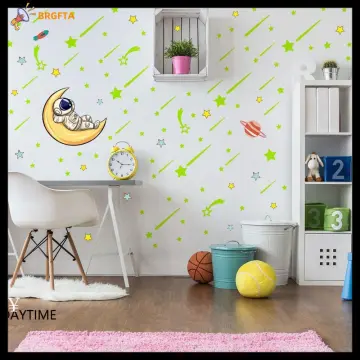 Buy 30X30CM Glow in The Dark Stars and Moon for Ceiling Decorations Glow  Wall Stickers -Green Online | Matt Blatt. Type: Wall Mural, Self-Adhesive  Film, Waterproof & Removable Wallpaper, Self Adhesive Wall