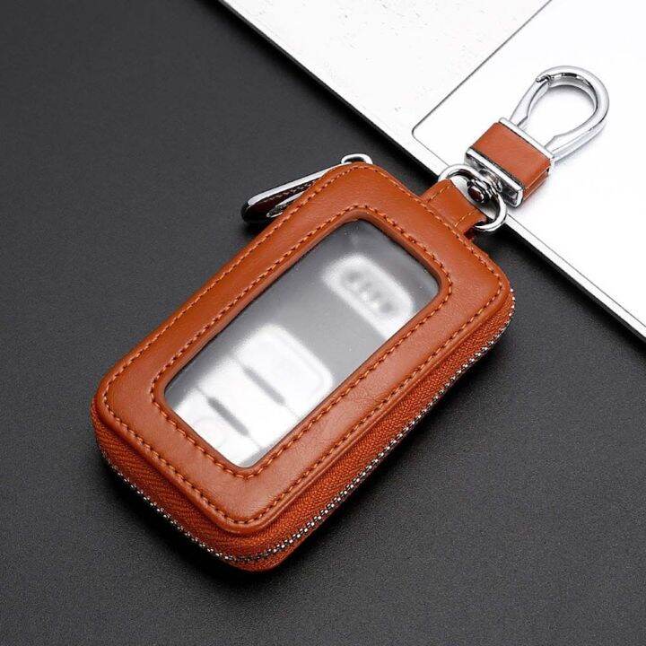 ANSINE Universal Square Car Organizer With Keyring PU Leather