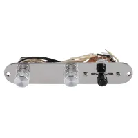 Chrome 3 Way Wired Loaded Prewired Control Plate Harness Switch Knobs for Tele Guitar Parts