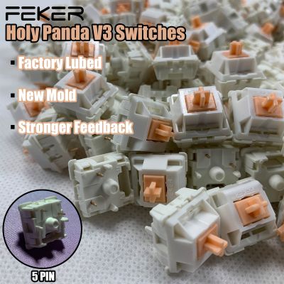 Keysland FEKER Holy Panda V3สวิทซ์คีย์บอร์ดแมคคานิคอลเชอร์รี่ Mx 5Pin สัมผัสอุปกรณ์เสริมสำหรับการเปลี่ยนแทนที่แบบกำหนดเอง