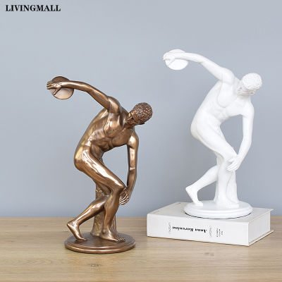 Livingmall รูปปั้นกีฬาความคิดสร้างสรรค์สมัยใหม่จักร34ซม. รูปปั้นตกแต่งสำนักงานเครื่องประดับหุ่นเรซิ่นตัวละครของตกแต่งบ้านห้อง