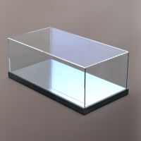 Clear Acrylic Display Case with Mirror for Anime Figures/Toys/Car Model/Collectibles,Countertop Storage Box Dustproof Showcase