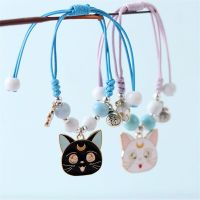 Korean Cute Cartoon Rabbit Cat Bracelet Flower Pendant Women Fashion Charm Adjustable Weave String Hand Rope Jewelry Gift