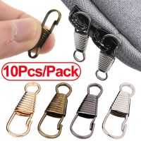 10Pcs Metal Zipper Slider Small Clasp DIY Sewing Kit Replacement Broken Buckles Zipper Puller Head Suitcase Coat Zipper Pull Tab Door Hardware Locks F