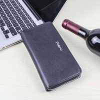 Fashion PU Leather Bus Card Large Capacity Money Bags Phone Pocket PU Coin Purse Men Wallet Long Purse Men Card Holder