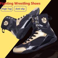 2020 Men Fighting Wrestling Shoes Anti Slip Wrestling Sneakers Big Size 36-47 Martial Arts Taekwondo Sanda Shoes Fighting Boots