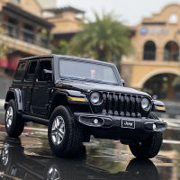 รถจี๊ป1:32 Wrangler Rubicon รถโลหะผสมของเล่นโลหะหล่อจากของขวัญของเล่นเด็กของสะสมการจำลองโมเดลรถยนต์ออฟโรด