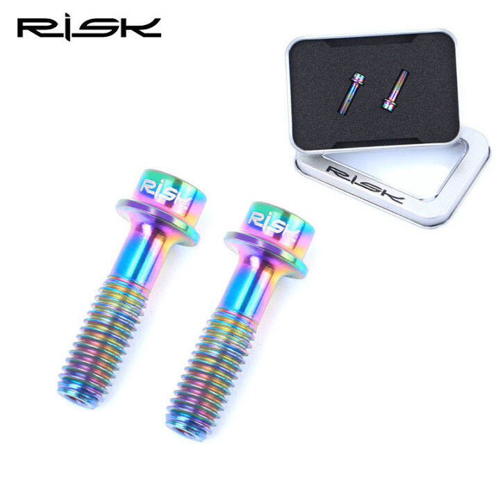 2pcs-m5x18mm-จักรยานเบรค-lever-bolts-titanium-alloy-hollow-disc-ke-clamp-สกรูคงที่-mountain-bike-seat-post-clamp-bolt