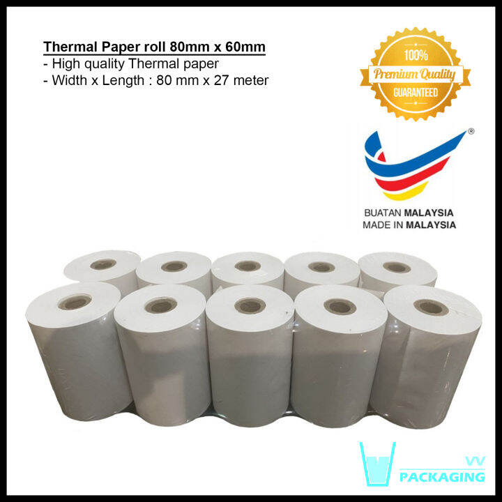 80x60 Thermal Receipt Paper Roll 80mmx60mm 10 rolls | Lazada