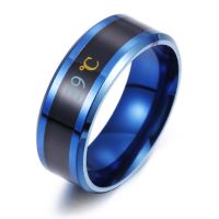 [LK] Fashion Uni Ring Real Time Display Stainless Steel Temperature Test Ring for Party