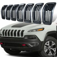 7Pcs Car Front Grille Assembly Compatible for Jeep Cherokee 2014-2018 Part Number:6CY39XS9AC