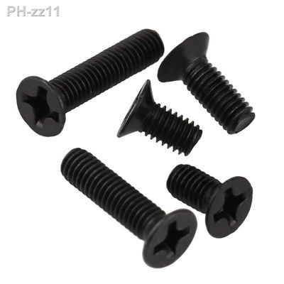 50PCS Micro Small Black Countersunk Head Philips Carbon Steel Flat Screw Bolts for Laptop M2 M2.5 M3 Length3mm/4mm/5mm/6mm/8mm