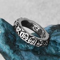 Stainless Steel Men  39;s Ring Fashion Retro Religious Jesus Cross Rune Luxury Boyfriend Jewelry Set Creative Gift Custom Wholesale