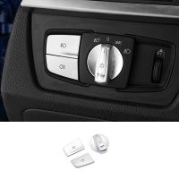 For BMW 1 2 3 4 Series 3GT X1 X5 X6 3pcs ABS Chrome Interior Headlight Switch Button Cover Sticker Trim