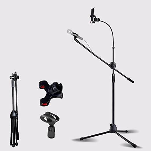 Heavy Duty Adjustable Dual Mike Stand Condenser Microphone Stand for