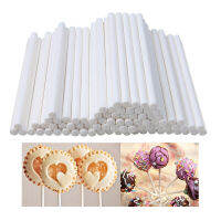 100Pcs Solid Core กระดาษ Lollipop Sticks ปลอดภัยสีขาวเค้ก Sticks สำหรับช็อกโกแลตน้ำตาล Candy Lollypop DIY แม่พิมพ์ครัว Bakeware เครื่องมือ