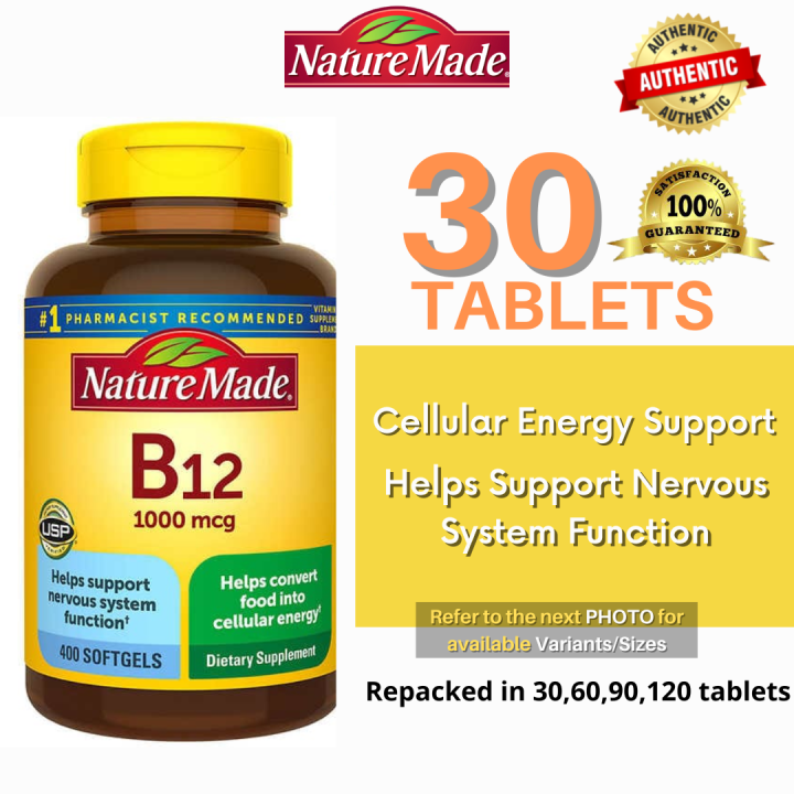 30 Softgels -Nature Made Vitamin B12 1000 Mcg | Lazada PH