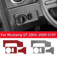 For Ford Mustang Accessories 2005-2009 GT S197 Carbon Fiber Interior Car Headlight Switch Left Right Steering Wheel Trim Sticker