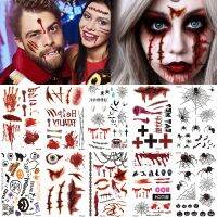 hot！【DT】✇  Temporary Stickers Bloody Makeup Scar Decoration Wound Horror Blood Sticker