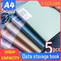 เอกสาร A4 60แผ่นโฟลเดอร์สำหรับเอกสารกันน้ำกระดาษประสาน5ชิ้นกล่องจัดเก็บอุปกรณ์สำหรับช่างแต่งหน้าถุงใส่ของอุปกรณ์สำหรับนักเรียนออฟฟิศ