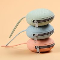 ✺✉ Solid Color Silicone Coins Purse Portable Handle Strap Zipper Coins Pouch Waterproof Mini Earphone Pouch Wallet For Daily Life