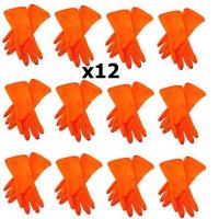 ถุงมือยาง x12คู่ สีส้ม 8.1/2" แบบหนา ตรานก SWAN Natural Glove