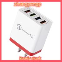 [ZY] Legend 4พอร์ต FAST CHARGE QC 3.0 USB HUB Wall Charger ปลั๊กอะแดปเตอร์ไฟ