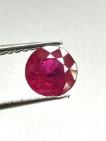 พลอยทับทิมธรรมชาติทรงกลม 1.63 กะรัต 6.5x4.2 มม. หลวม. 1.63cts Natural Ruby Round Cut 6.5x4.2 mm Loose Gemstone