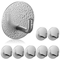 10 Pieces Adhesive Hooks Heavy Duty Wall Hooks Stainless Steel Self Adhesive Hooks, Bathroom Kitchen Office Organizer