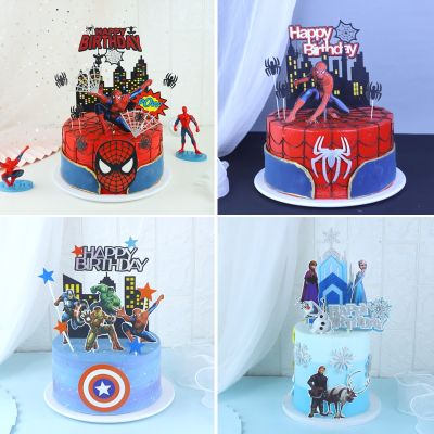 【CW】﹍  1set Frozen Decoration Toppers Super Paper Birthday for Kids Boy supplies