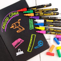 1.0mm Liquid Chalk MARKER ปากกาหลายสี Erasable Highlighters ชุดสำหรับกระดานดำ LED Writing BOARD กระจกหน้าต่างภาพวาด-Yrrey