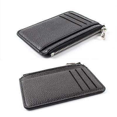 9 Card Slots Ultra-thin Zipper Credit Card Holder 100% Leather Mens Wallet Slim Simplicity Coin Purse Wallet Cardholder Bags Card Holders