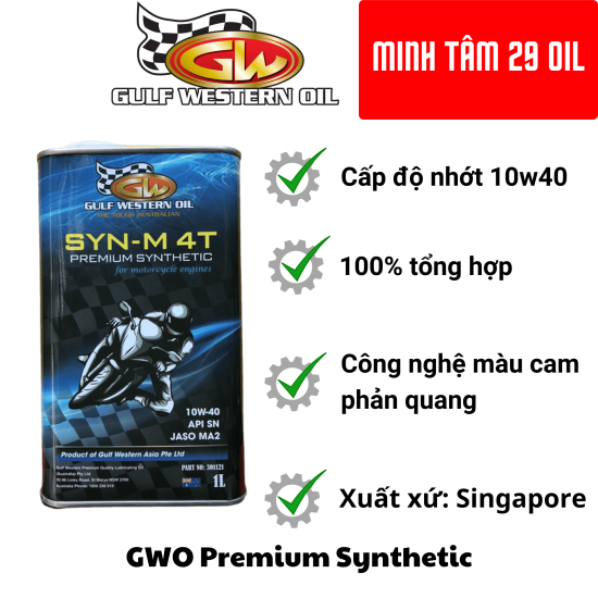 Dầu nhớt gulf western oilpremium 100% synthetic 10w40 cao cấp dành cho xe - ảnh sản phẩm 1