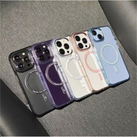 เคสแม่เหล็ก15Pro หรูหรา iPhone 14 15 Pro Max,เคสป้องกันกันตก13ซิลิโคนใส