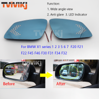 1คู่กระจกมองข้างมองหลังเลนส์กระจกสีฟ้ากับแสงสำหรับบีเอ็มดับบลิวสัญญาณเลี้ยว LED X1ชุด1 2 3 5 6 7 F20 F21 F22 F45 F30 F46