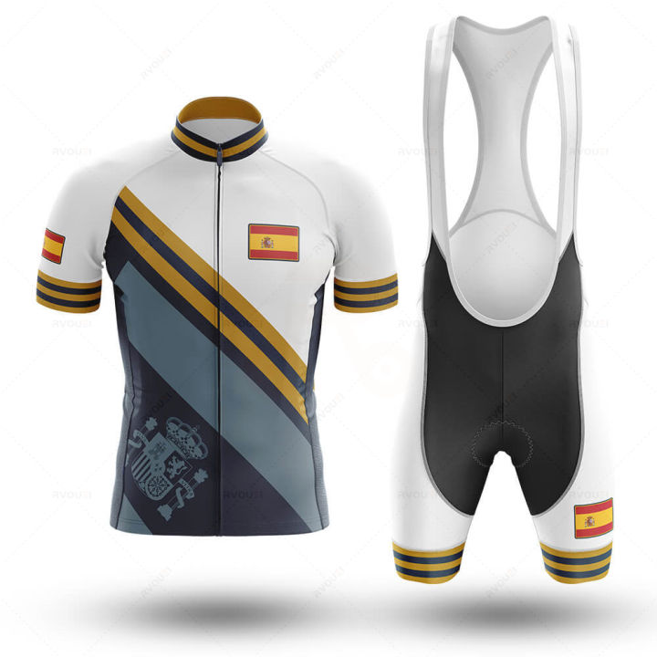 spain-team-short-sleeved-cycling-jersey-suit-bib-roa-ciclismo-bicycle-set-uniform-mallot-ciclismo-hombre-verano-2022-jumpsuit