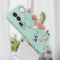 เคส PMP สำหรับ OPPO Reno10 Pro + 5G เคสโทรศัพท์ดีไซน์ลายการ์ตูนน่ารักรูปลิงแพนด้าลิงแกะลายขอบสี่เหลี่ยมปลอกซิลิโคนเหลวเคสป้องกันกล้องคลุมทั้งหมด