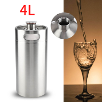 4L  Stainless Steel Beer Barrel ถังเบียร์สแตนเลสถังเบียร์ขนาดเล็กพร้อมคู่