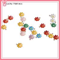 LUCKY HAIRACC จี้รูปดอกไม้ จี้ห้อยคอ ดอกไม้ชาร์ม ดอกไม้เคลือบอีนาเมล การทำเครื่องประดับ ดอกไม้ห้อยเสน่ห์ โลหะผสมอัลลอยด์ อุปกรณ์ทำมือ สำหรับผู้หญิง