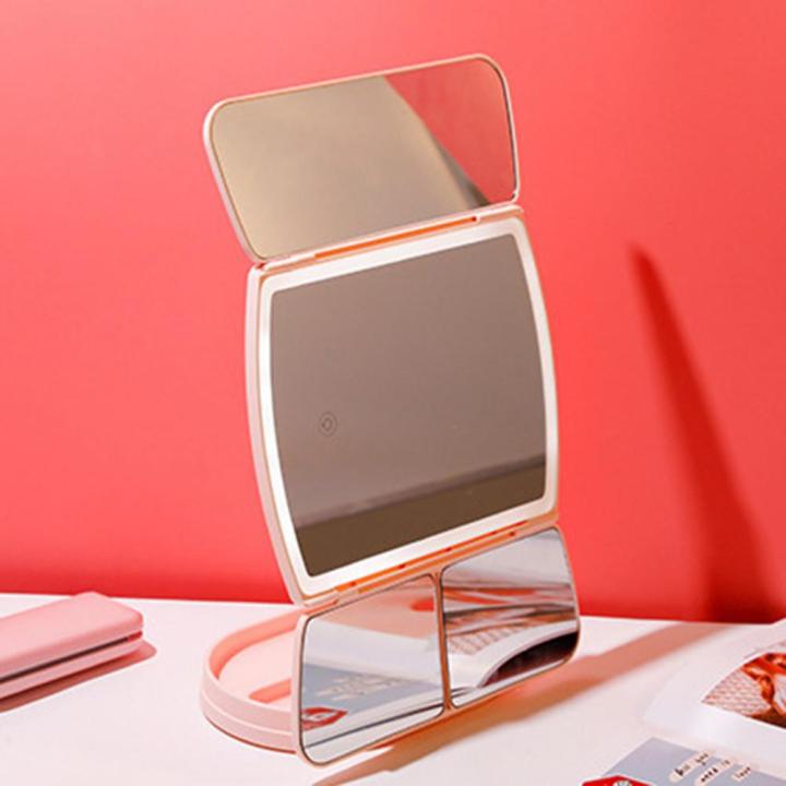 1-set-folding-mirror-stylish-touch-control-led-cosmetic-mirror-desktop-3-sided-folding-makeup-mirror-with-light-daily-use-mirrors