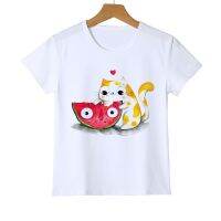 Fashion Pizza And Cat Short Sleeve Design Kids T-Shirt New Boys/Girls/Baby TopsTee Novelty Cute Cat Printing Tee Shirts Z21-2