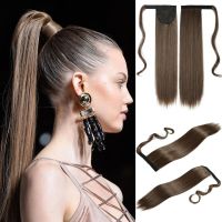 Synthetic Hairpiece Ponytail Extension False Overhead Pigtail Natural Black Straight Long Ponytail Fake Sleek Hair