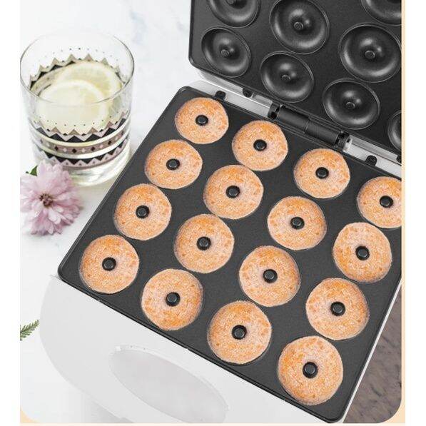 เครื่องทำโดนัท-ทำโดนัทได้ครั้งละ-16-ชิ้น-donut-maker-เครื่องอบขนม-โดนัท-เตาอบโดนัท-เครื่องทำโดนัทจิ๋ว-16-หลุม-เครื่องทำโดนัทมินิ-เครื่องทำโดนัทไฟฟ้า-เครื่องทำขนม-แม่พิมพ์เคลือบ-non-stick-ขนมไม่ติดเตา-