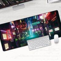 Neon City Gaming Mousepad ญี่ปุ่น Deskmat Tokyo Street Extended Anime Mouse Pad แป้นพิมพ์สำนักงาน Deskmat สำหรับเกมเมอร์ Art Playmat