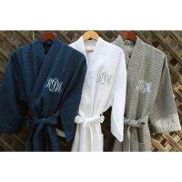 【LZ】∏ﺴ  Bordado monogrammed roupão de algodão waffle robes spa robe primavera verão fino personalizado festa de noiva da dama de honra robe presentes