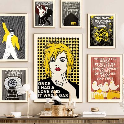 New York Punk Rock Nordic โปสเตอร์และพิมพ์ Retro Singer Pop Writer Wall Art ภาพวาดผ้าใบตกแต่งรูปภาพสำหรับห้องนั่งเล่น