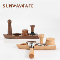 Walnut Coffee Filter Tamper Holder Espresso Distributor Tamper Mat Stand Coffee Maker Support Base Rack Coffee Accessories