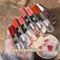 Herorange ลิปสติก สองด้าน ผิวกระจกใส ลิปกลอส เนื้อกระจก เมฆ ไม่ซีดจาง กันน้ํา ติดทนนาน