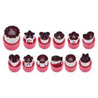 (XGT)  12Pcs Fruit Star Shape Fondant Cake Cookie Plunger Mould Mold Cutter Tools