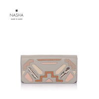 [ NASHA MADE IN MARS ] Etienne Continental wallet  Mozzarella กระเป๋าสตางค์หนังวัวสีเทา